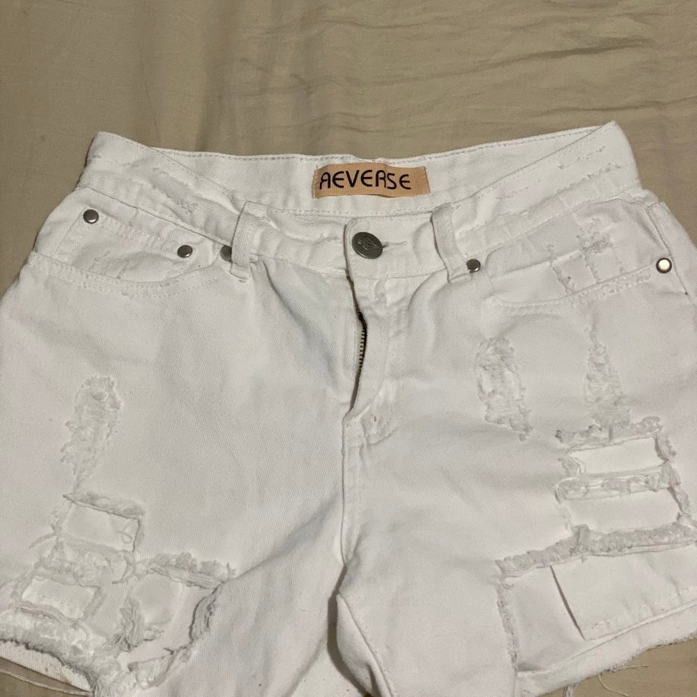 Reverse White denim shorts
